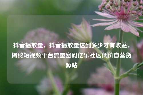 抖音播放量，抖音播放量达到多少才有收益	，揭秘短视频平台流量密码亿乐社区低价自营货源站  第1张