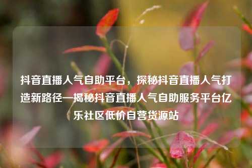 抖音直播人气自助平台，探秘抖音直播人气打造新路径—揭秘抖音直播人气自助服务平台亿乐社区低价自营货源站  第1张